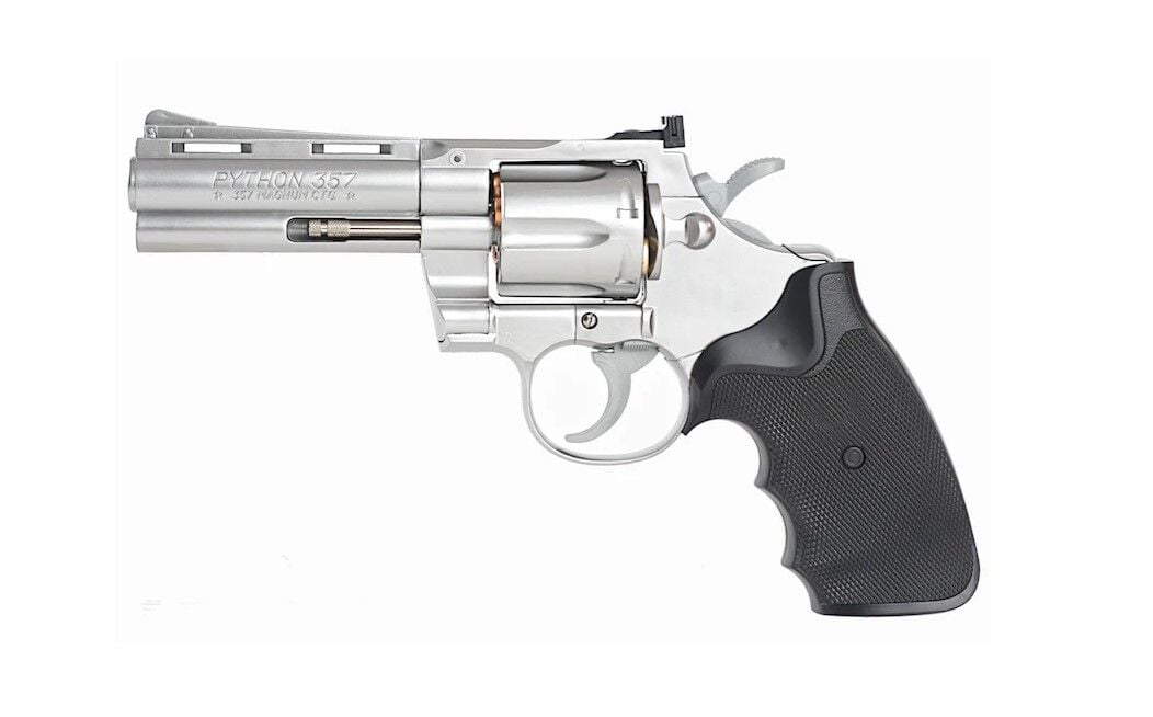 Tokyo Marui 4 inch Stainless Silver Python 357 Spring Revolver SKU TM-4952839137029