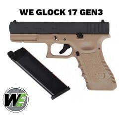 Airsoft Tabanca WE Glock 17 Siyah/Tan Gen3 WE-G001A-TAN