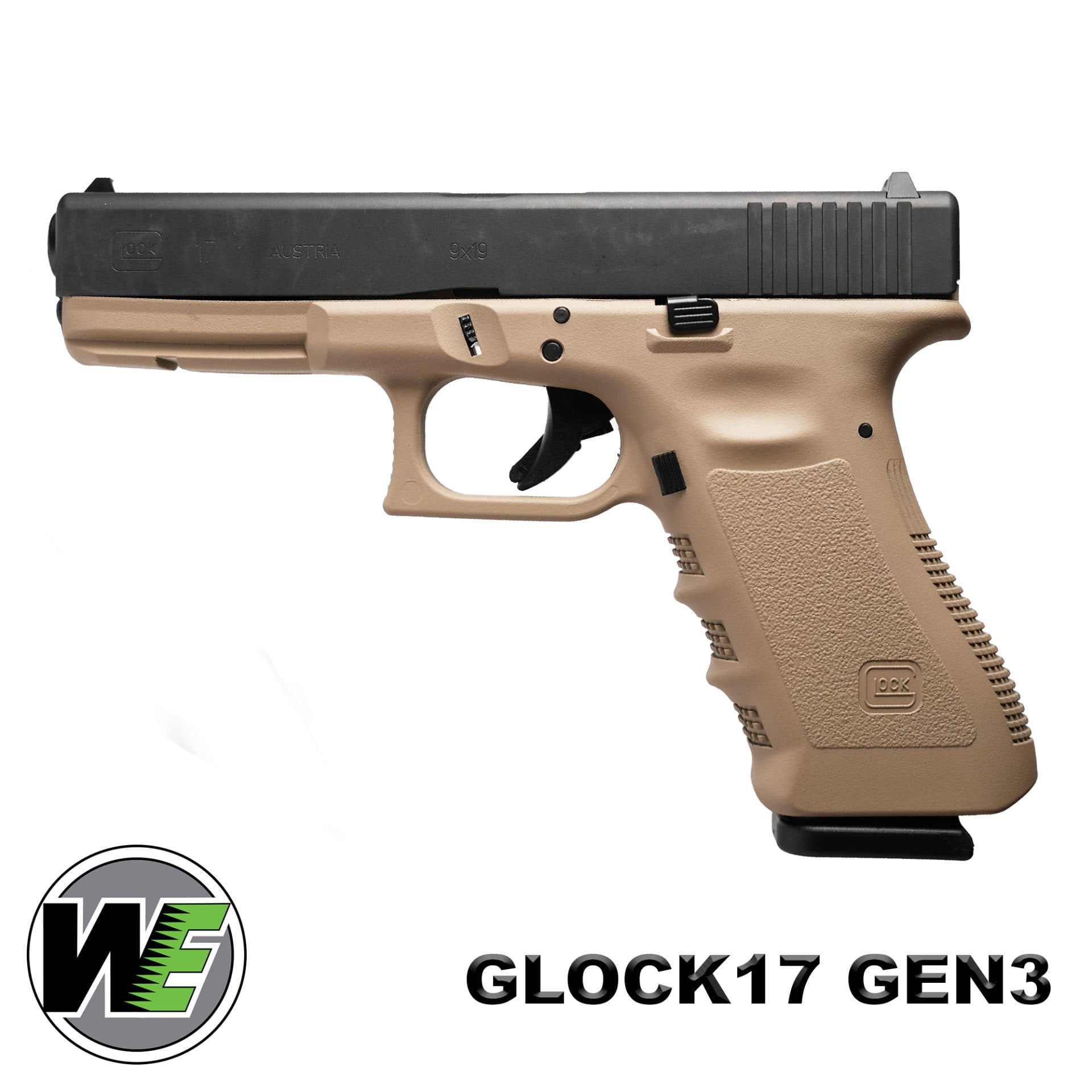 Airsoft Tabanca WE Glock 17 Siyah/Tan Gen3 WE-G001A-TAN