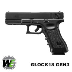 Airsoft Tabanca WE Glock 18C Siyah Gen3 WE-G002A-BK | Airsoft.com.tr