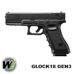 Airsoft Tabanca WE Glock 18C Siyah Gen3 WE-G002A-BK G18-A-BK-GEN3