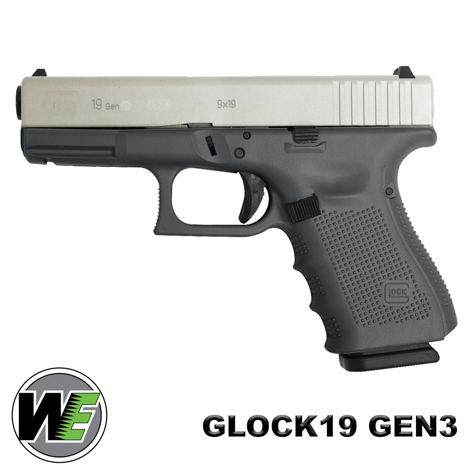 Airsoft Tabanca WE Glock 19 Siyah/Gümüş  WE-G003B-SV