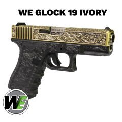 Airsoft Tabanca WE Glock 19 Gen3 Ivory Gravür işlemeli  WE-G003BOX-FP