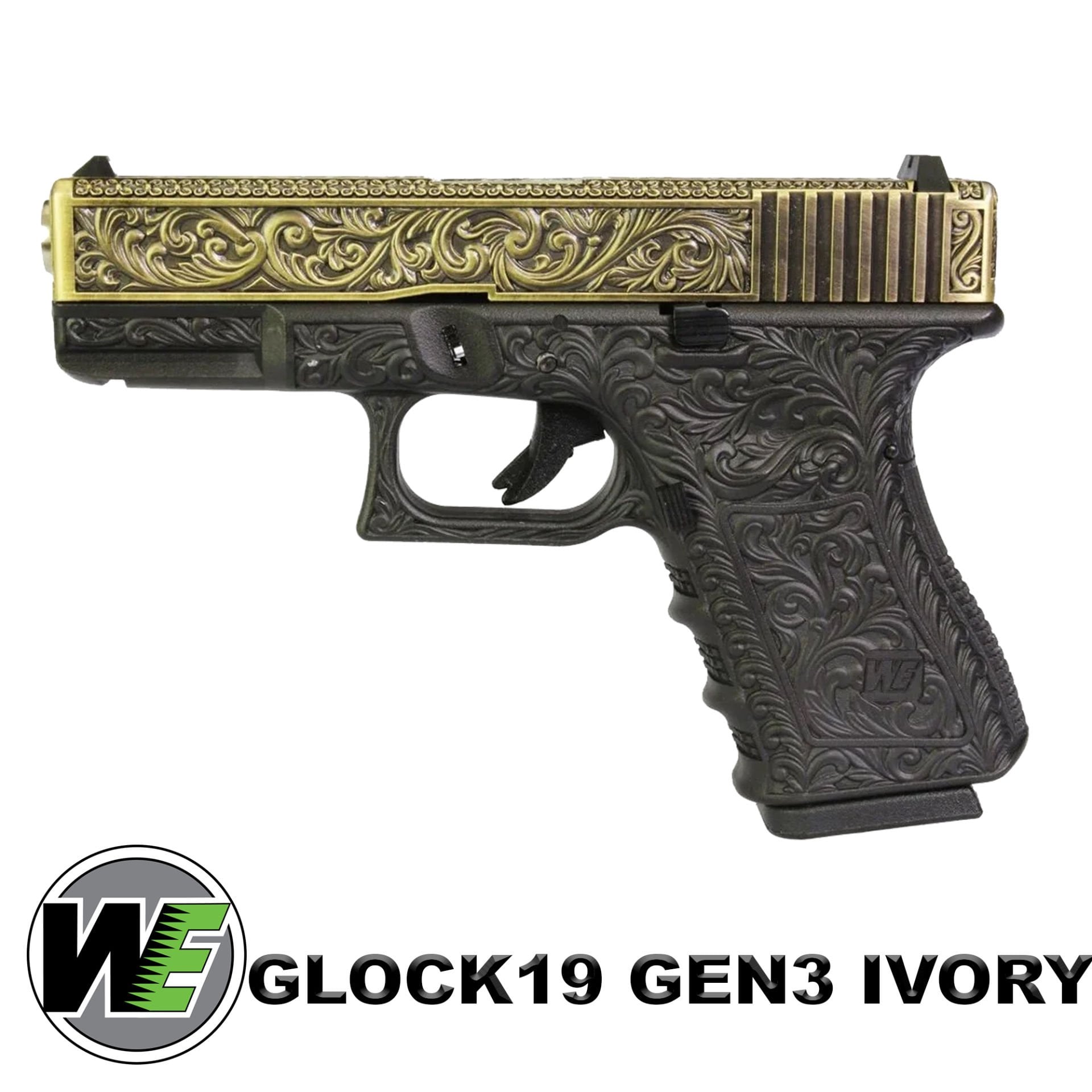 Airsoft Tabanca WE Glock 19 Gen3 Ivory Gravür işlemeli  WE-G003BOX-FP