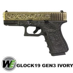 Airsoft Tabanca WE Glock 19 Gen3 Ivory Gravür işlemeli  WE-G003BOX-FP