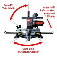 Rox 0289 Kombine Gönye ve Tezgah Testeresi 305 mm (1800W)