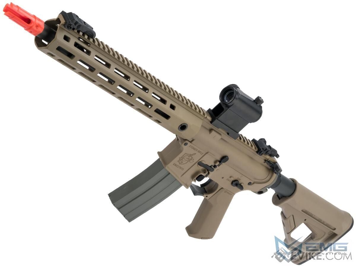 Airsoft Tüfek EMG Knight's Armament Company SR-16E Mod2 MLOK Airsoft AEG Rifle Tan