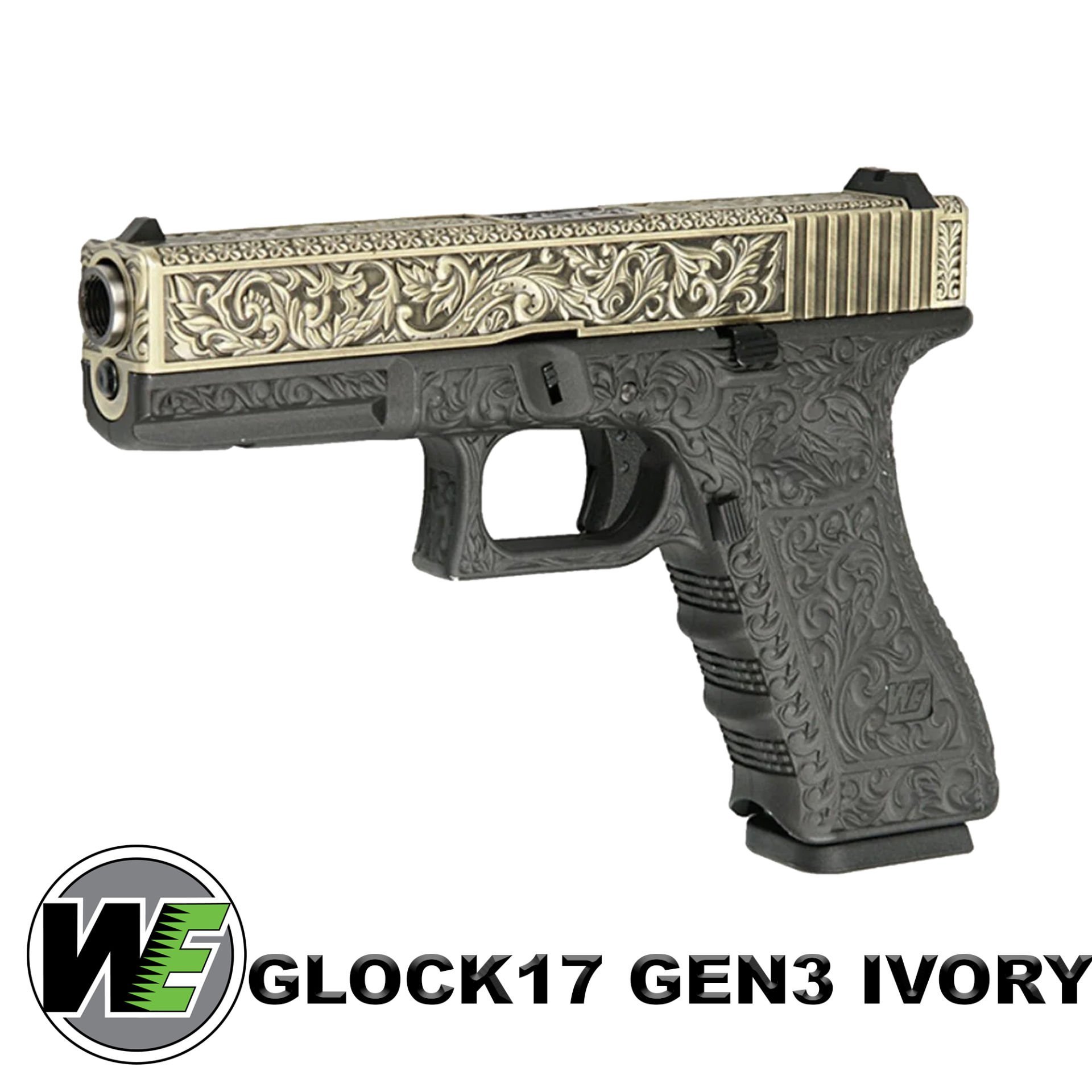 Airsoft Tabanca WE Glock 17  Gen3 Ivory Gravür İşlemeli WE-G001BOX-FP YENİ