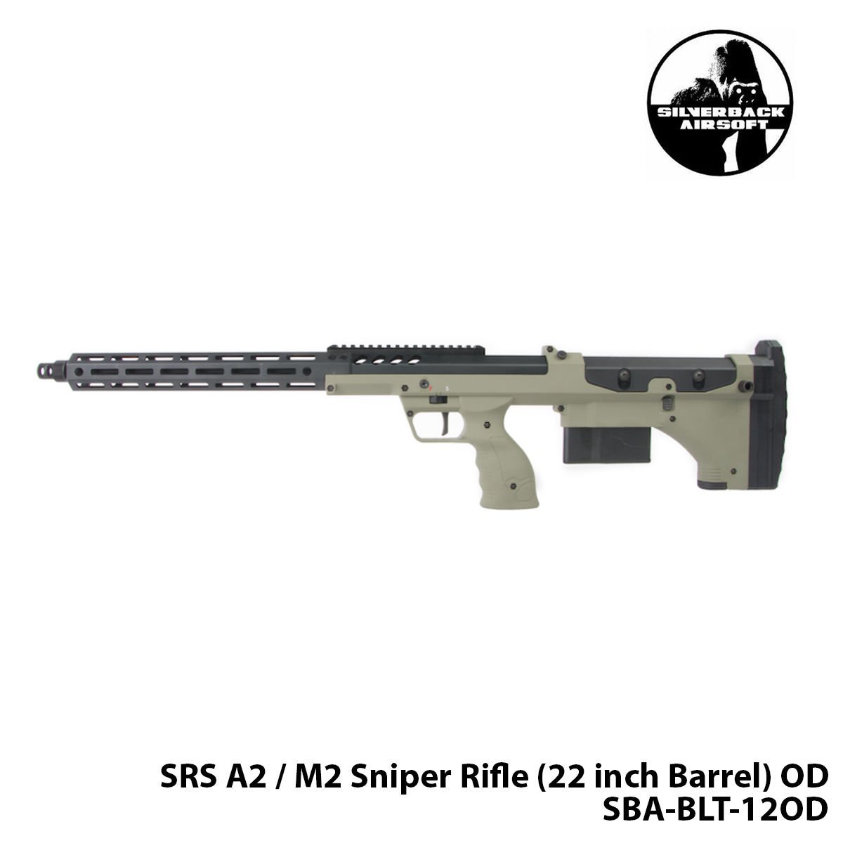 Airsoft Tüfek Sniper SILVERBACK Silverback SRS A2 / M2 22\'\'-HAKİ-SBA-BLT-12OD
