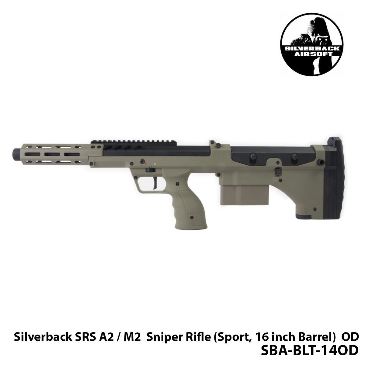 Airsoft Tüfek Silverback Sniper  SRS A2 / M2 16\'\'-HAKİ-SBA-BLT-14OD