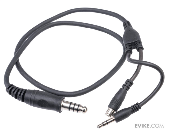 Earmor Microphone to PTT Communication Reduction Cable Adapter for M31 Headset ID: 119318 (ACC-EARMOR-S27)