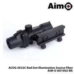 WADSN® Dürbün ACOG 4X32C Red Dot Illumination Source Fiber-SİYAH AIM-O AO1002-BK