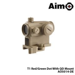 Red/Green-Dot T1With QD Mount-TAN AIM-O AO5014-DE