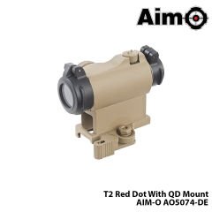 AIM-O®  Red/Green-Dot T2 With QD Mount-TAN AIM-O AO5074-DE