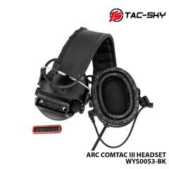 Telsiz Kulaklığı Baş Tipi-SİYAH-TAC-SKY ARC COMTAC III WYS0053-BK