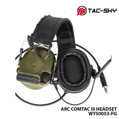 Telsiz Kulaklığı-Baş Tipi-HAKİ-TAC-SKY ARC COMTAC III WYS0053-FG