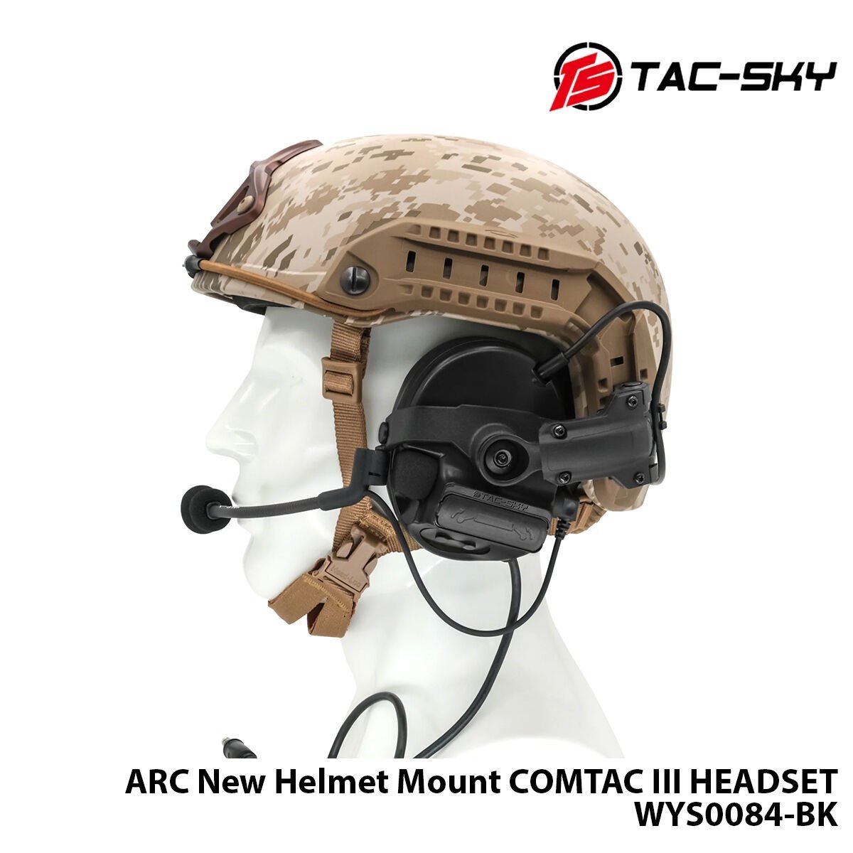 Telsiz Kulaklığı-Kask Tipi-SİYAH RAC-Model WYS0084-BK