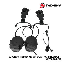 Tac-Sky®  Comtac 3 w/Arc Rail Adapter Telsiz Kulaklığı-Kask Tipi-Siyah WYS0084-BK