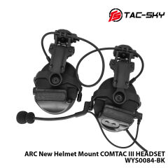 Tac-Sky®  Comtac 3 w/Arc Rail Adapter Telsiz Kulaklığı-Kask Tipi-Siyah WYS0084-BK