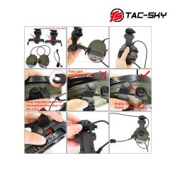 Tac-Sky®  Comtac 3 w/Arc Rail Adapter Telsiz Kulaklığı-Kask Tipi-Siyah WYS0084-BK