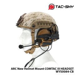 Tac-Sky®  Comtac 3 w/Arc Rail Adapter Telsiz Kulaklığı-Kask Tipi-Tan WYS0084-CB