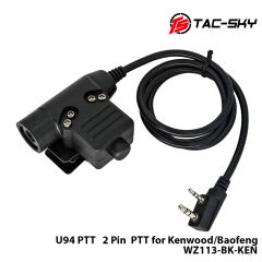 Tac-Sky®  U94 PTT Bas-Konuş Kenwood/Baofeng girişli  WZ113-BK-KEN