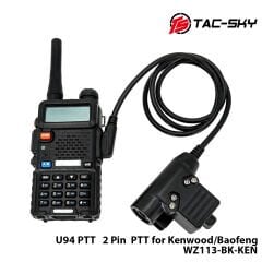 Tac-Sky®  U94 PTT Bas-Konuş Kenwood/Baofeng girişli  WZ113-BK-KEN