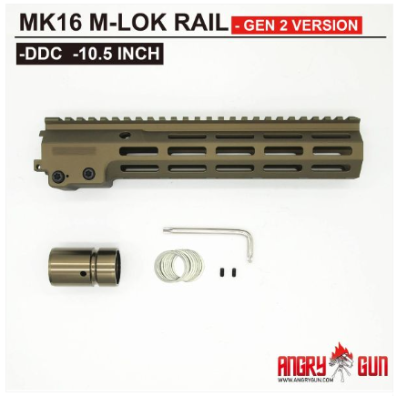 Angry Gun MK16 M-LOK  10. 5  Rail Airsoft Ver. ( for AEG / GBB / PTW / MWS ) ( DDC  ) SKU / Code. AG-MK16G2