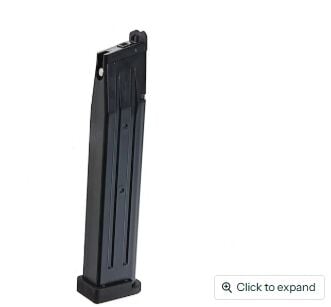 Army Armament 50 rds Long Gas Magazine For R601 Hi Capa Airsoft Pistol ARM-MAG-R601-HI-CAP-L-BK