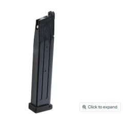 Army Armament 50 rds Long Gas Magazine For R601 Hi Capa Airsoft Pistol ARM-MAG-R601-HI-CAP-L-BK